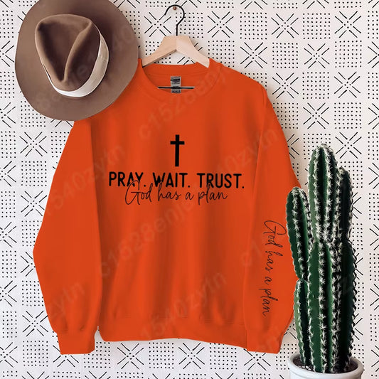 Uplifting Christian Quote Crewneck Sweatshirt, Long Sleeve, Women'S Fashion Oversized Sweatshirts, Inspirational Print Pullovers