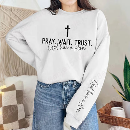 Uplifting Christian Quote Crewneck Sweatshirt, Long Sleeve, Women'S Fashion Oversized Sweatshirts, Inspirational Print Pullovers