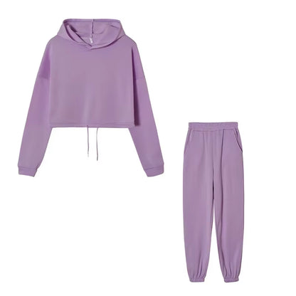 Autumn/Winter Fashionable Long Sleeve Casual Sportswear Two-Piece Set Sweet Style Pant Sets
