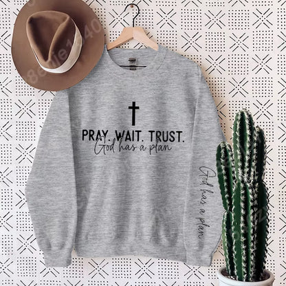 Uplifting Christian Quote Crewneck Sweatshirt, Long Sleeve, Women'S Fashion Oversized Sweatshirts, Inspirational Print Pullovers
