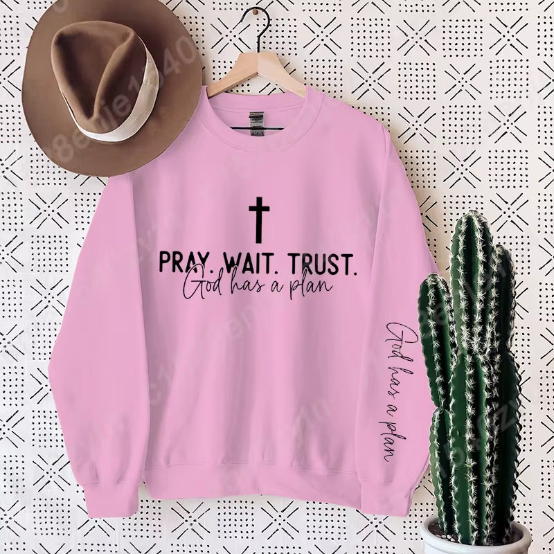 Uplifting Christian Quote Crewneck Sweatshirt, Long Sleeve, Women'S Fashion Oversized Sweatshirts, Inspirational Print Pullovers