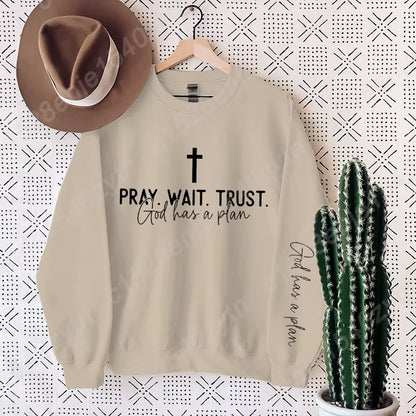 Uplifting Christian Quote Crewneck Sweatshirt, Long Sleeve, Women'S Fashion Oversized Sweatshirts, Inspirational Print Pullovers