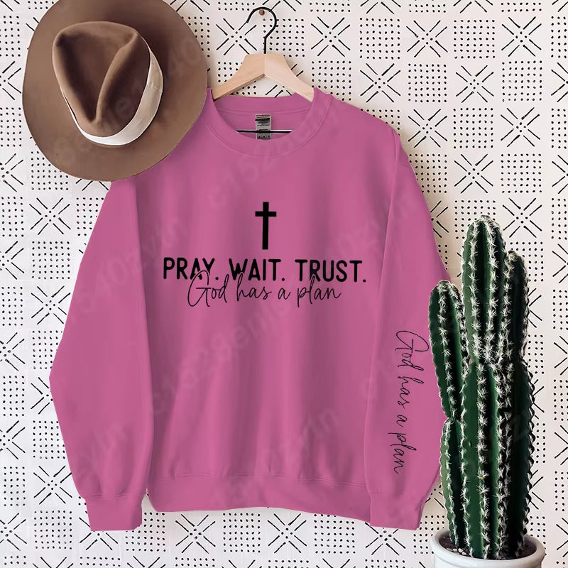 Uplifting Christian Quote Crewneck Sweatshirt, Long Sleeve, Women'S Fashion Oversized Sweatshirts, Inspirational Print Pullovers