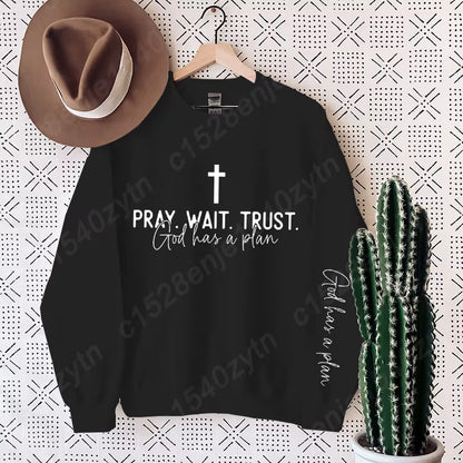 Uplifting Christian Quote Crewneck Sweatshirt, Long Sleeve, Women'S Fashion Oversized Sweatshirts, Inspirational Print Pullovers
