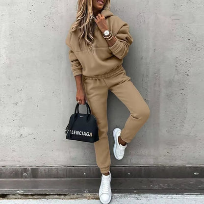 Fashionable Long Sleeve Sweatshirt Set Casual Sportswear Two-Piece Autumn Winter New Arrival for Women Comfortable Streetwear