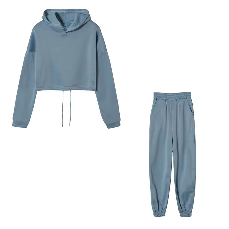 Autumn/Winter Fashionable Long Sleeve Casual Sportswear Two-Piece Set Sweet Style Pant Sets