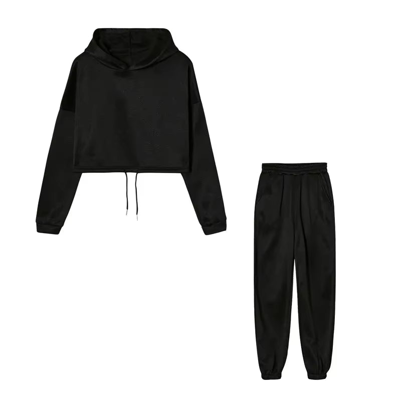 Autumn/Winter Fashionable Long Sleeve Casual Sportswear Two-Piece Set Sweet Style Pant Sets