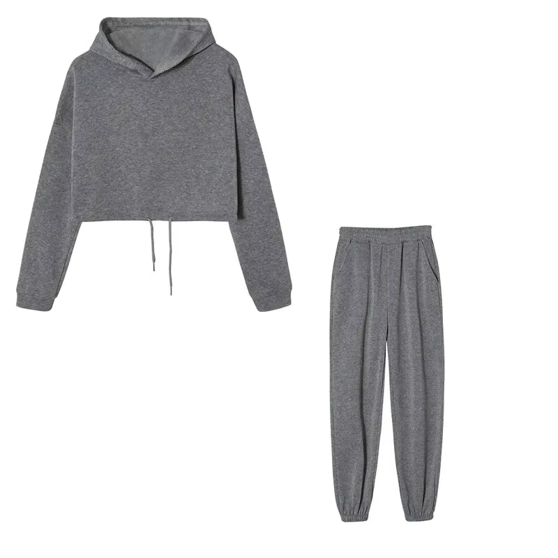 Autumn/Winter Fashionable Long Sleeve Casual Sportswear Two-Piece Set Sweet Style Pant Sets