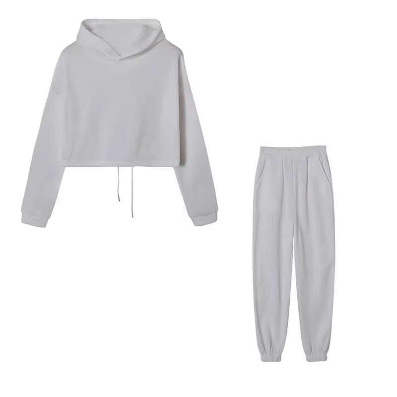 Autumn/Winter Fashionable Long Sleeve Casual Sportswear Two-Piece Set Sweet Style Pant Sets